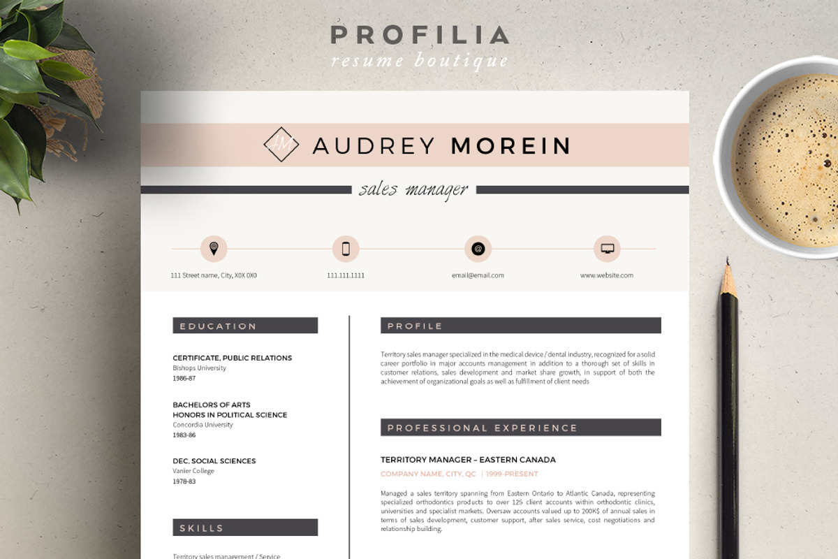 Word Resume & Cover letter Template, a Resume Template by Profilia Resume Boutique (Photo 2 of 6)