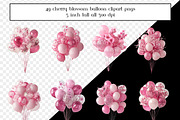 Cherry Blossom Balloon Bundles, an Object Graphic by AllTheKewtClipart (Thumbnail 5 of 14)