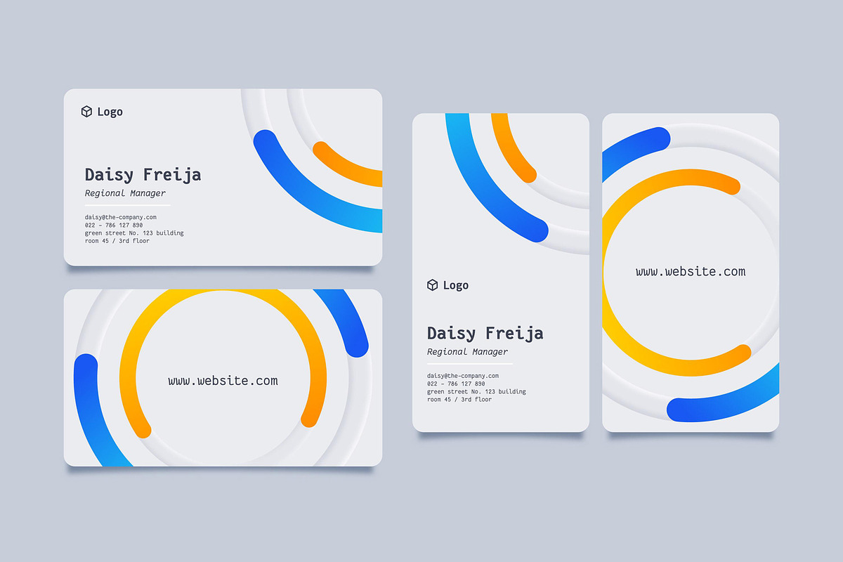 Land and Portrait Card Template Desi, a Marketing Template by Aban's World