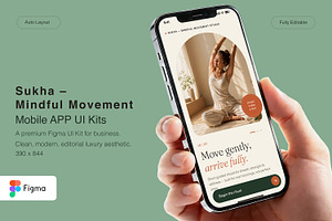 Sukha – Mindful Movement App UI Kit, an UI Kit Template by Pitchlook.Studio