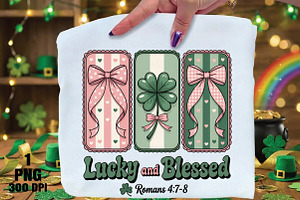 Lucky And Blessed Retro Patrick png, an Illustration by Daily.Designs