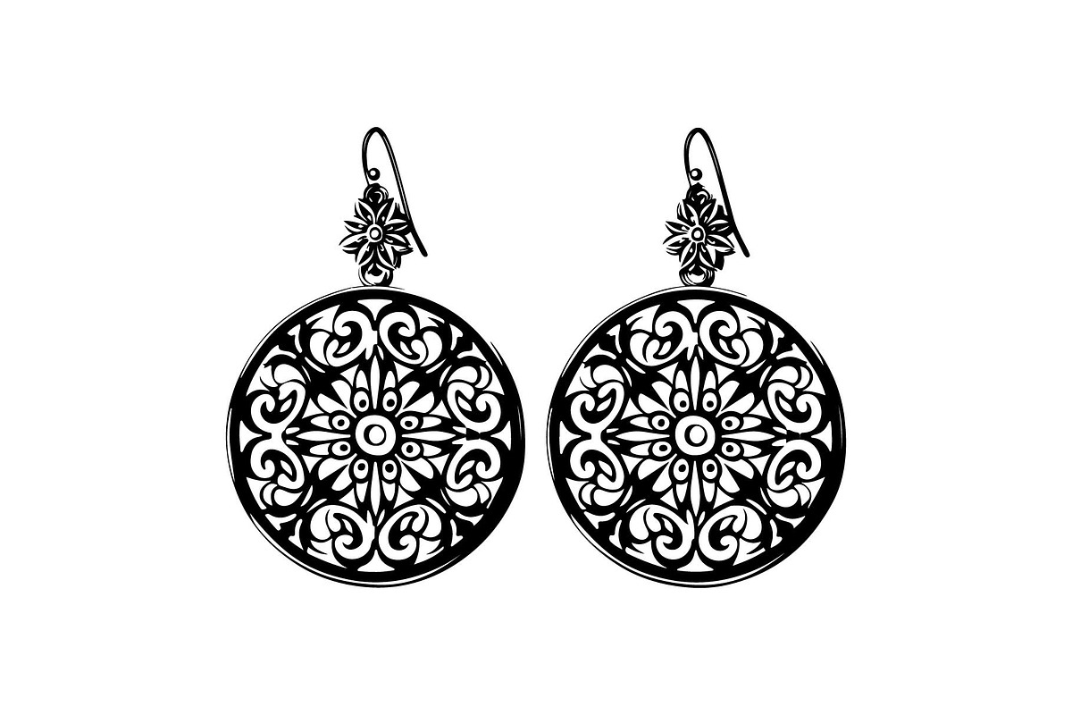 Teardrop Filigree Earrings SVG, an Object Graphic by jahid234 (Photo 13 of 13)