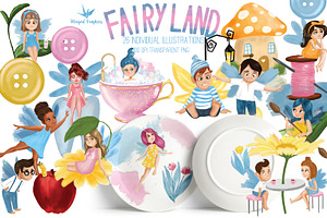 Fairy elf land whimsical illustratio, a Person Illustration by Winged Graphics