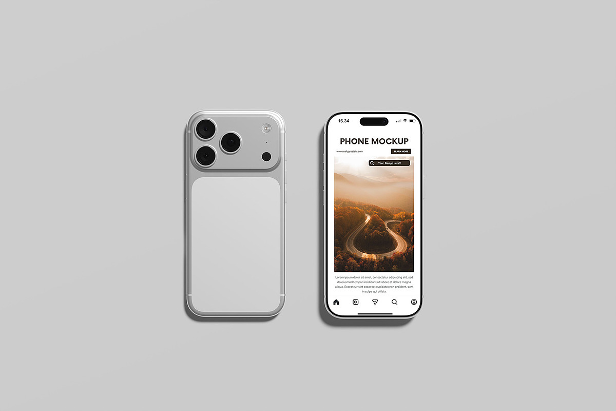 iPhone 17 Pro Mockup, an iPhone Mockup by graphicsecond (Photo 2 of 6)