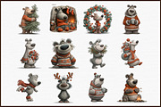 Christmas Bear Clipart, an Illustration by Sublimation Artist (Thumbnail 3 of 6)