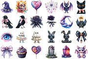 Pastel Goth Halloween Clipart, an Illustration by Sublimation Artist (Thumbnail 2 of 6)