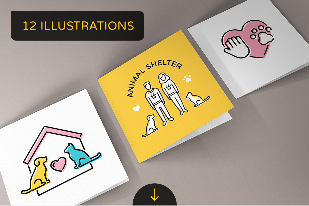 Pet Shop & Shelter Bundle, an Outline Icon by Falcon eye (Photo 10 of 11)