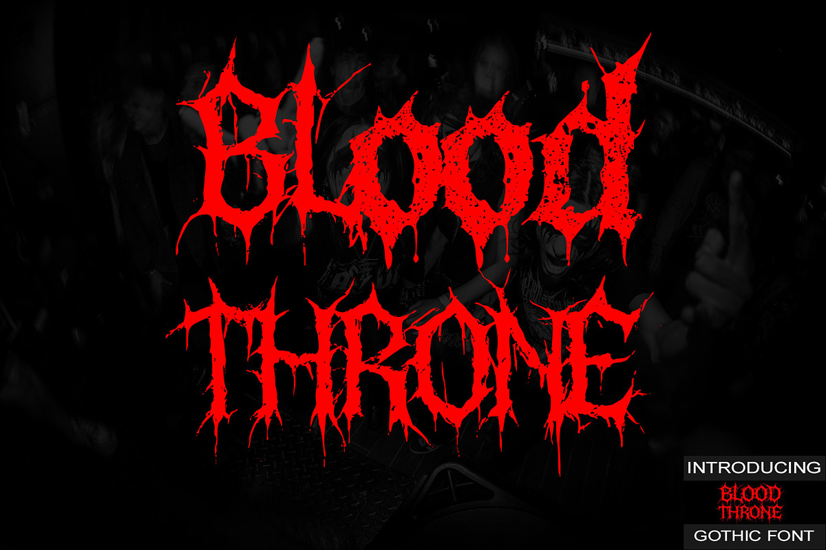 BloodThrone Gothic Metal Font, a Script Font by Art StoreID (Photo 2 of 12)