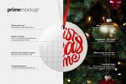 Christmas Ceramic Ornaments Mockup, a Household Mockup by PrimeMockup (Thumbnail 4 of 10)