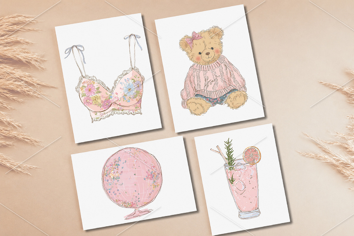 Watercolor Girl Power Woman Clipart, a Seasonal Illustration by Canvas Craft (Photo 5 of 10)