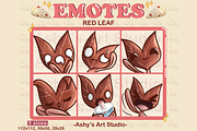 Red Leaf Emotes for Twitch, an Illustration by Ashy's Art Studio (Thumbnail 1 of 4)