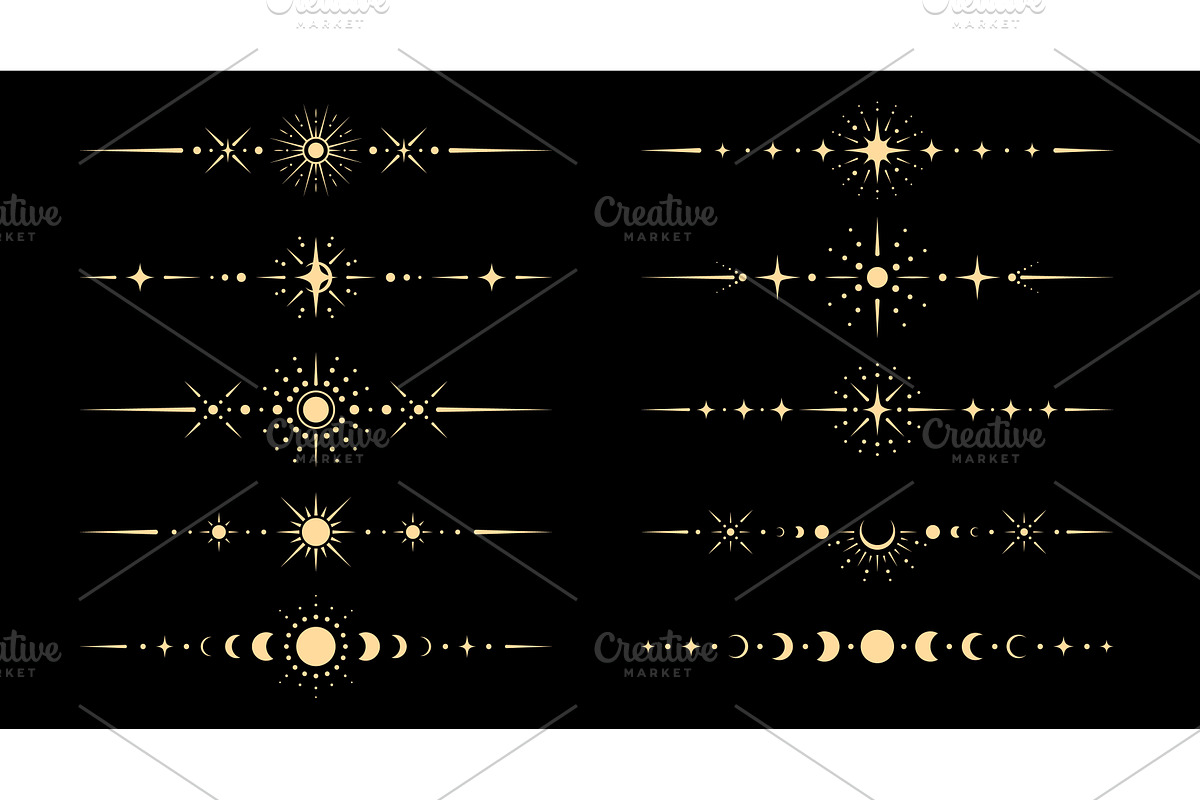 Fantasy celestial borders, a Decorative Illustration by Vector Tradition