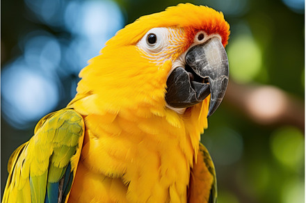 Curious Yellow black parrot, an Animal Photo by Ylivdesign