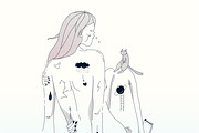 Girl with cat, an Illustration by 2D/3D (Thumbnail 1 of 2)