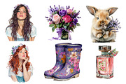 Springtime Serenity Clipart, an Illustration by DreamArtGraphic (Thumbnail 4 of 4)