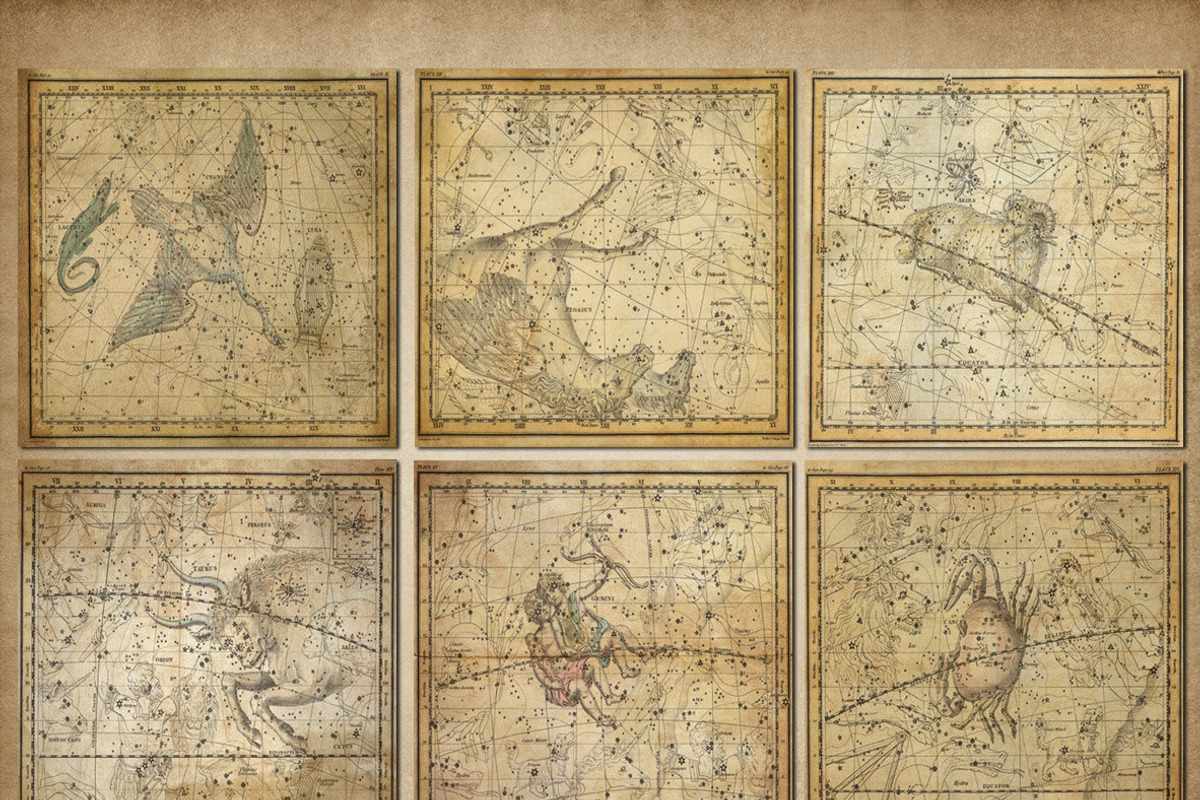 Antique Star Maps Backgrounds, a Texture Graphic by Digital Curio (Photo 3 of 5)