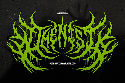 Omenist | Black Metal Typeface, a Blackletter Font by Denustudios