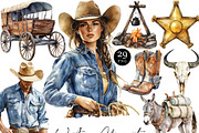 Watercolor Western Clipart Bundle, a Person Illustration by Design Scotch (Thumbnail 1 of 8)