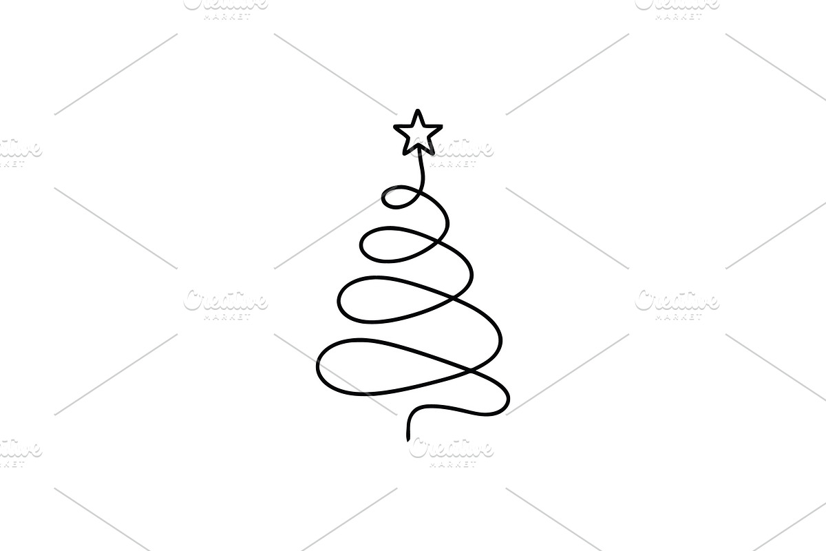 Simple Spiral Star Christmas Tree, a Branding & Logo Template by Vectorium Studio (Photo 1 of 2)