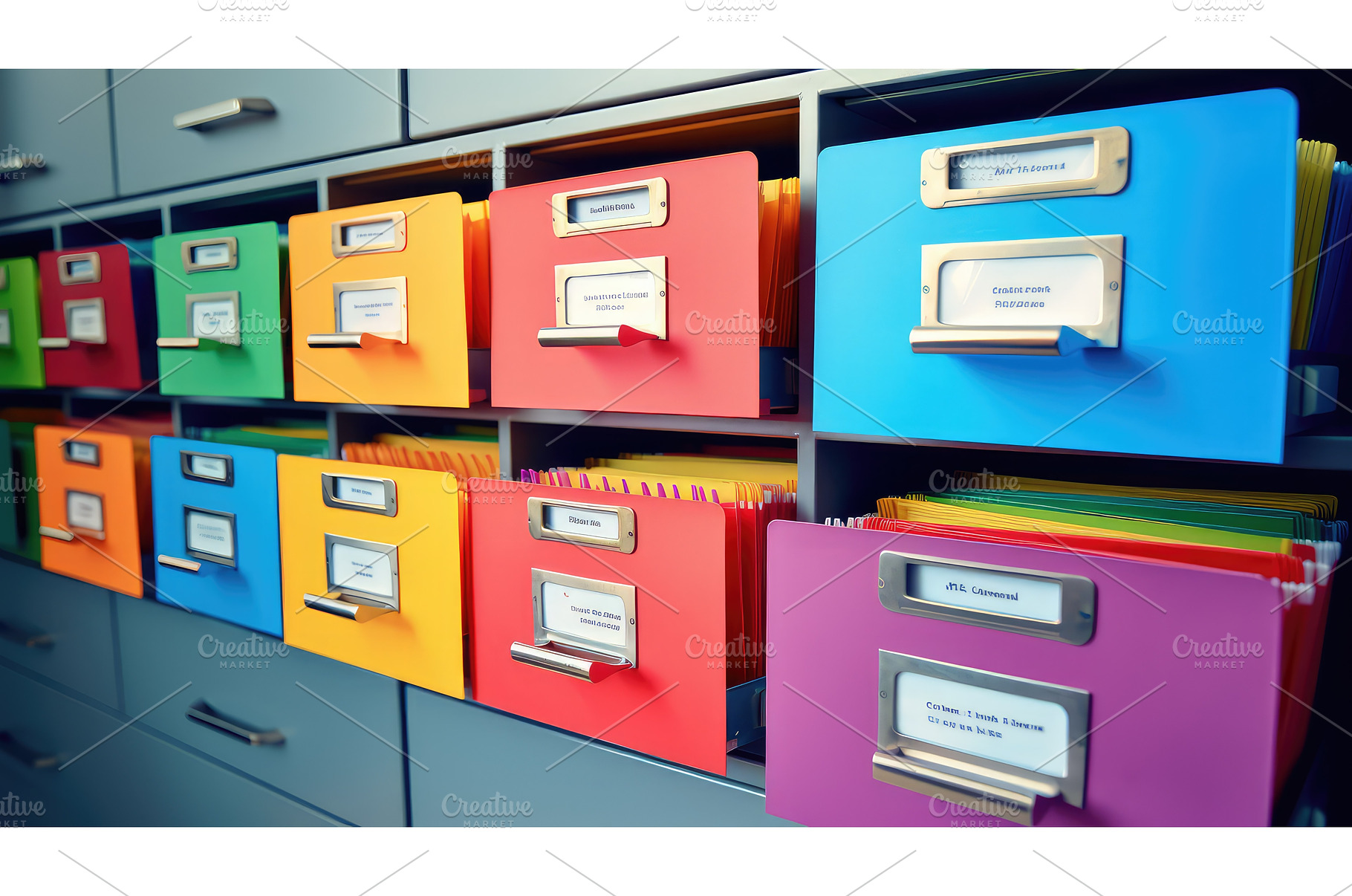 folders office supply ai generated, a Business Photo by pikepicture