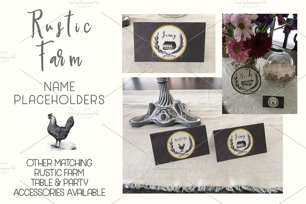 Rustic Farm Table Card Placeholders, an Object Graphic by Le Paper Cafe (Photo 4 of 4)