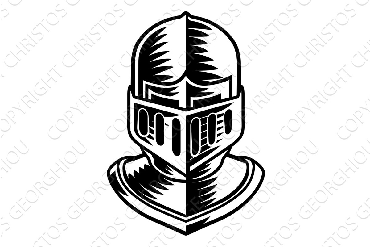 Knight Helmet Armor Helm Medieval, an Illustration by Christos Georghiou