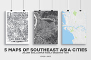 5 maps of Southeast Asia cities, an Education Illustration by MaximGertsen (Thumbnail 1 of 10)