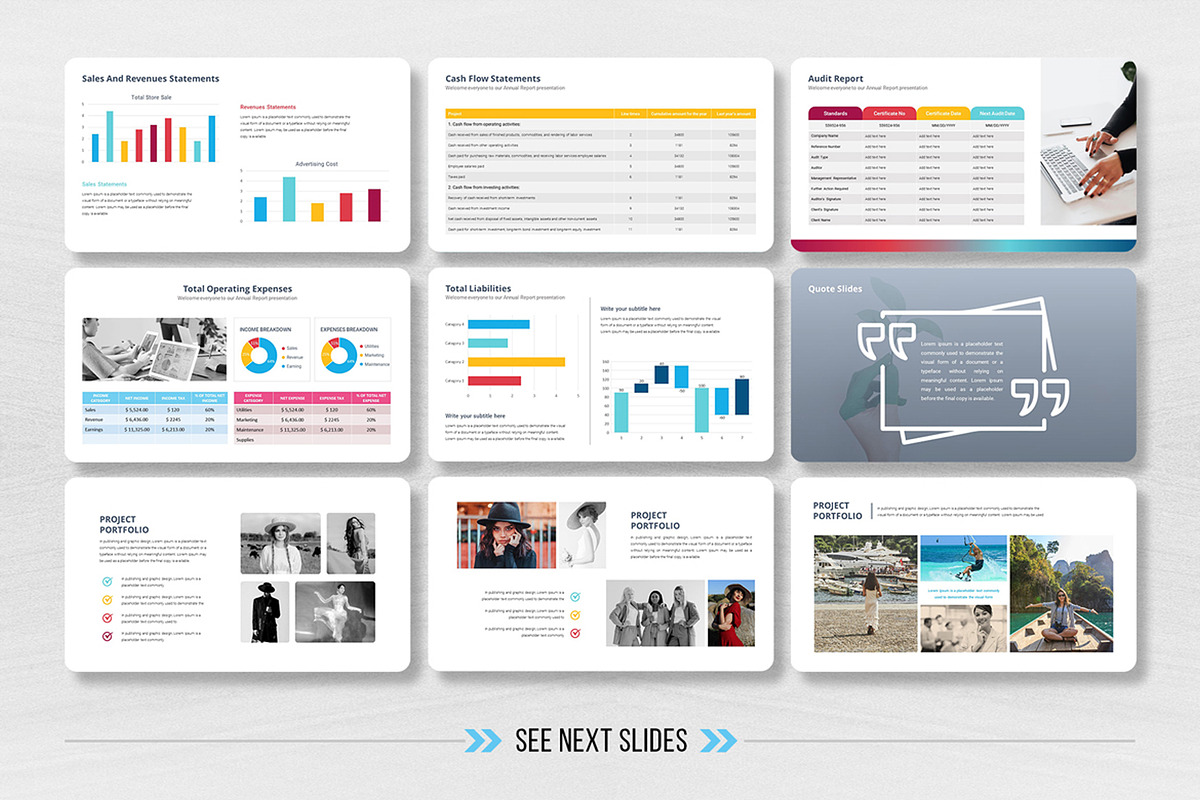 Annual Report Google Slides, a Presentation Template by White Graphic (Photo 7 of 13)