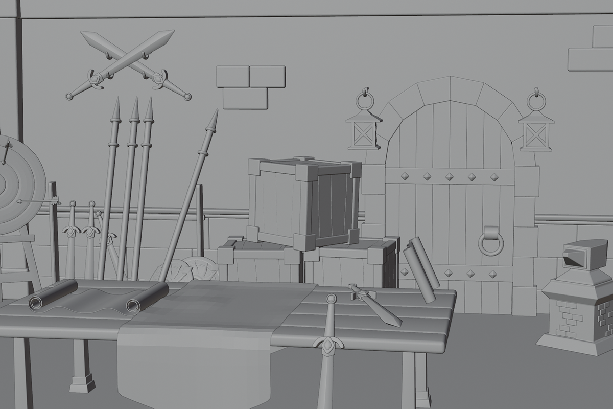 Medieval Armory Room 3D Scene, a Scene 3D Model by Dudukbersama (Photo 2 of 3)