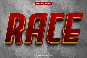 Race 3D editable text effect, a Layer Style Add-On by Hello Muh