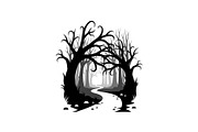 Dark Halloween Forest Design, a Graphic by BIPLOB EXPERT (Thumbnail 5 of 13)