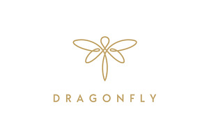 Elegant Line Drawing Dragonfly Logo