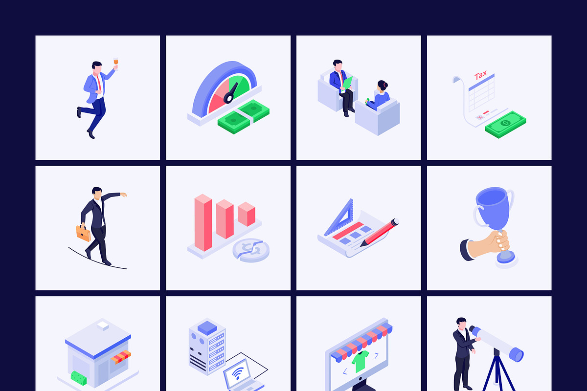 410 Everyday Isometric Illustration, a Finance Illustration by Vectors Market (Photo 8 of 17)