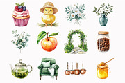 Watercolor Cottage Soul Clipart, an Illustration by Design Market (Thumbnail 4 of 5)