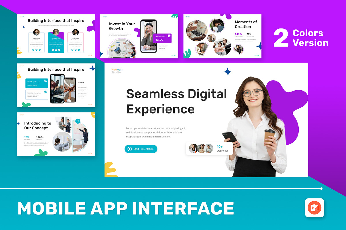 Mobile App Interface PowerPoint, a Presentation Template by Antstheme (Photo 1 of 4)
