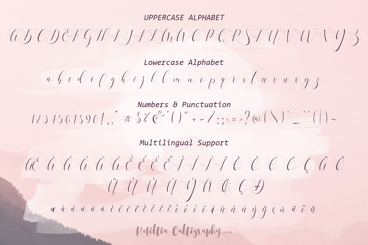 Refillia Calligraphy 'Beauty', a Script Font by Aldedesign (Photo 14 of 16)