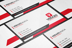 Modern Red Creative Business Card