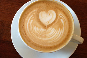 Latte Love Cup of Coffee with Foam