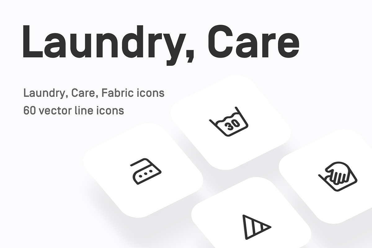 Laundry Symbols, Washing Line icons, an Outline Icon by Myicons (Photo 1 of 5)