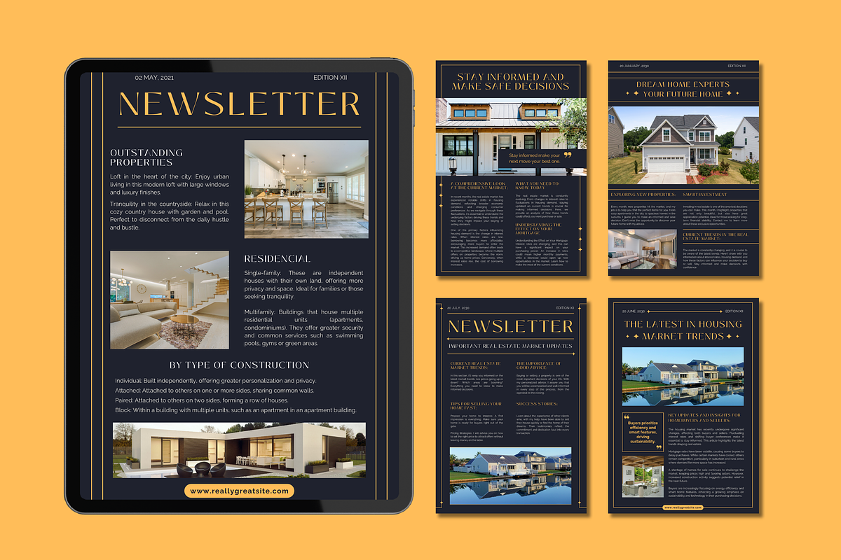 Realtor Newsletters Canva Templates, a Templates & Theme by TemplateCastleStore (Photo 3 of 9)