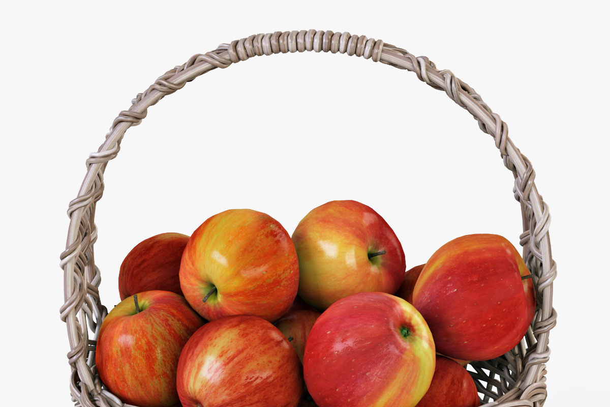 Wicker Basket 04 Gray with Apples, a Food & Drink 3D Model by Markelos (Photo 3 of 31)