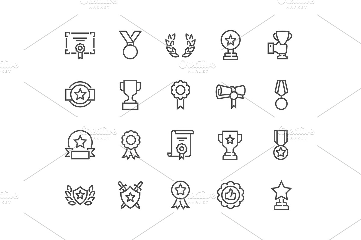 Line Awards Icons, an Illustration by Davooda