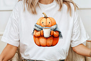 Pumpkin and Coffee Halloween Bundle, an Illustration by Pixels.Craft (Thumbnail 4 of 7)