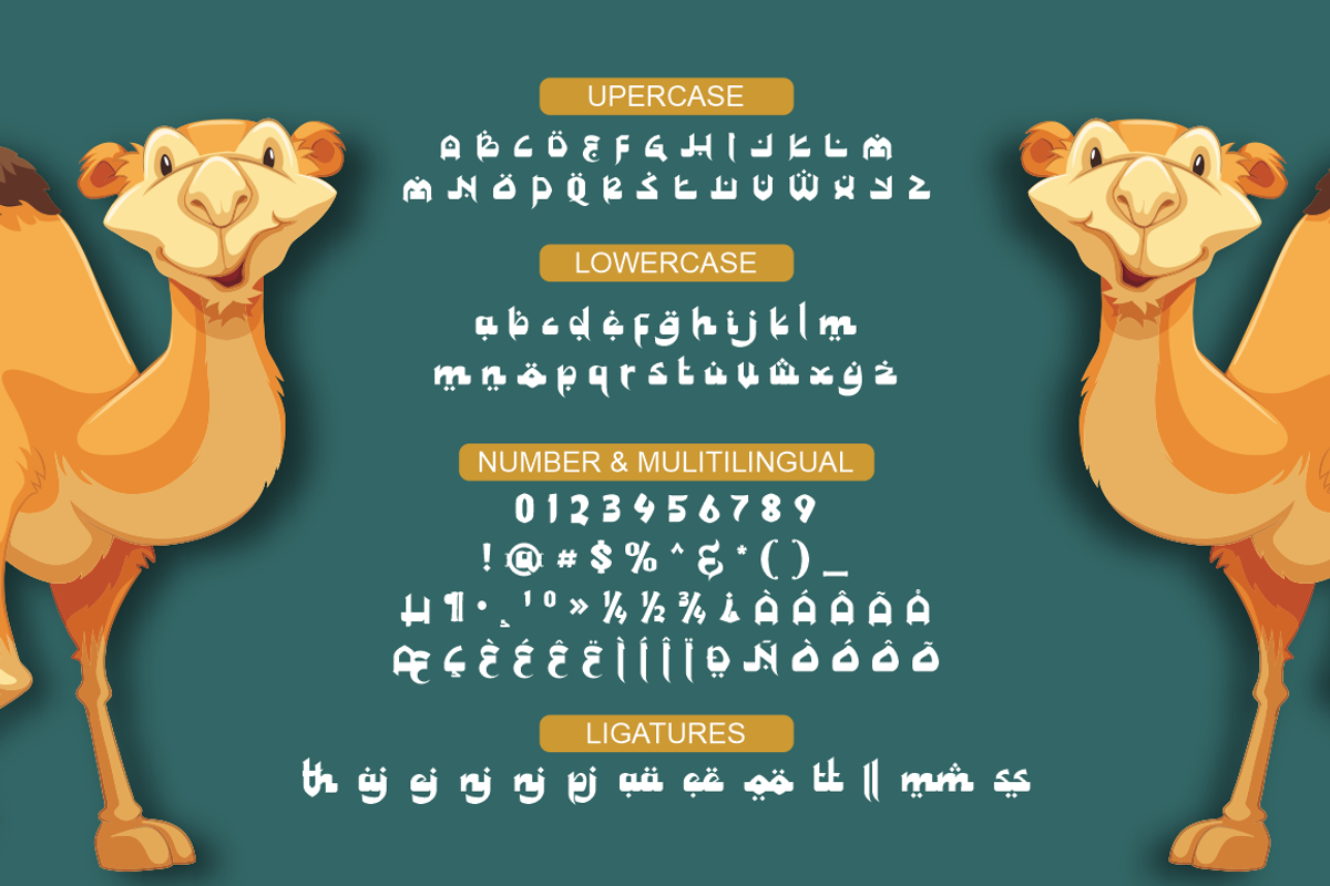 Sunia Rabica - arabic style font, a Sans Serif Font by Joko Setiono (Photo 6 of 7)