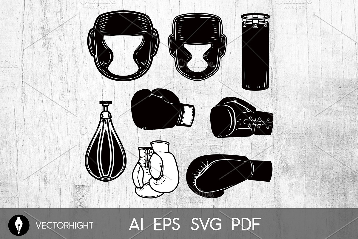 Set of boxing design elements., an Object Graphic by Vectorhight
