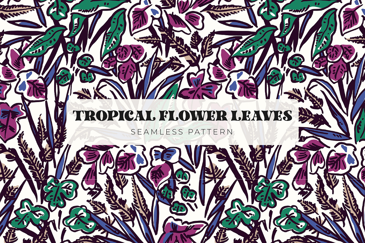 Hand-drawn Tropical Flower Patterns, a Pattern Graphic by ASTUDIO (Photo 5 of 7)