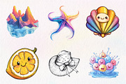 Abstracts Cute Summer Clipart, an Illustration by CreationArt (Thumbnail 4 of 5)