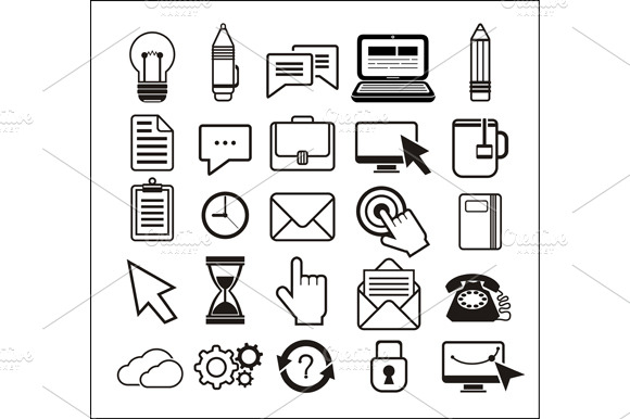 Set Of Business Black Icons