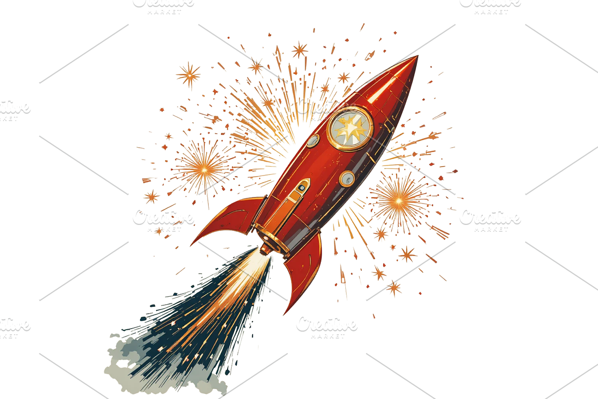 Vintage New Year's Eve clipart, a Seasonal Illustration by Creative design (Photo 4 of 7)