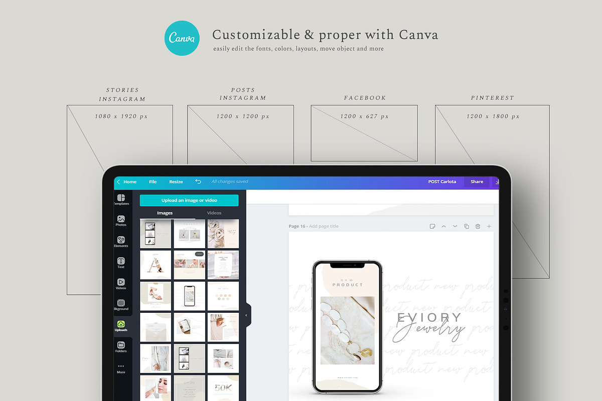 PS & CANVA Carlota - Social Media, a Social Media Template by Eviory (Photo 2 of 15)